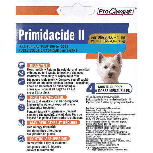 Primidacide II for Dogs (4.6 - 11 kg) 4 Tubes