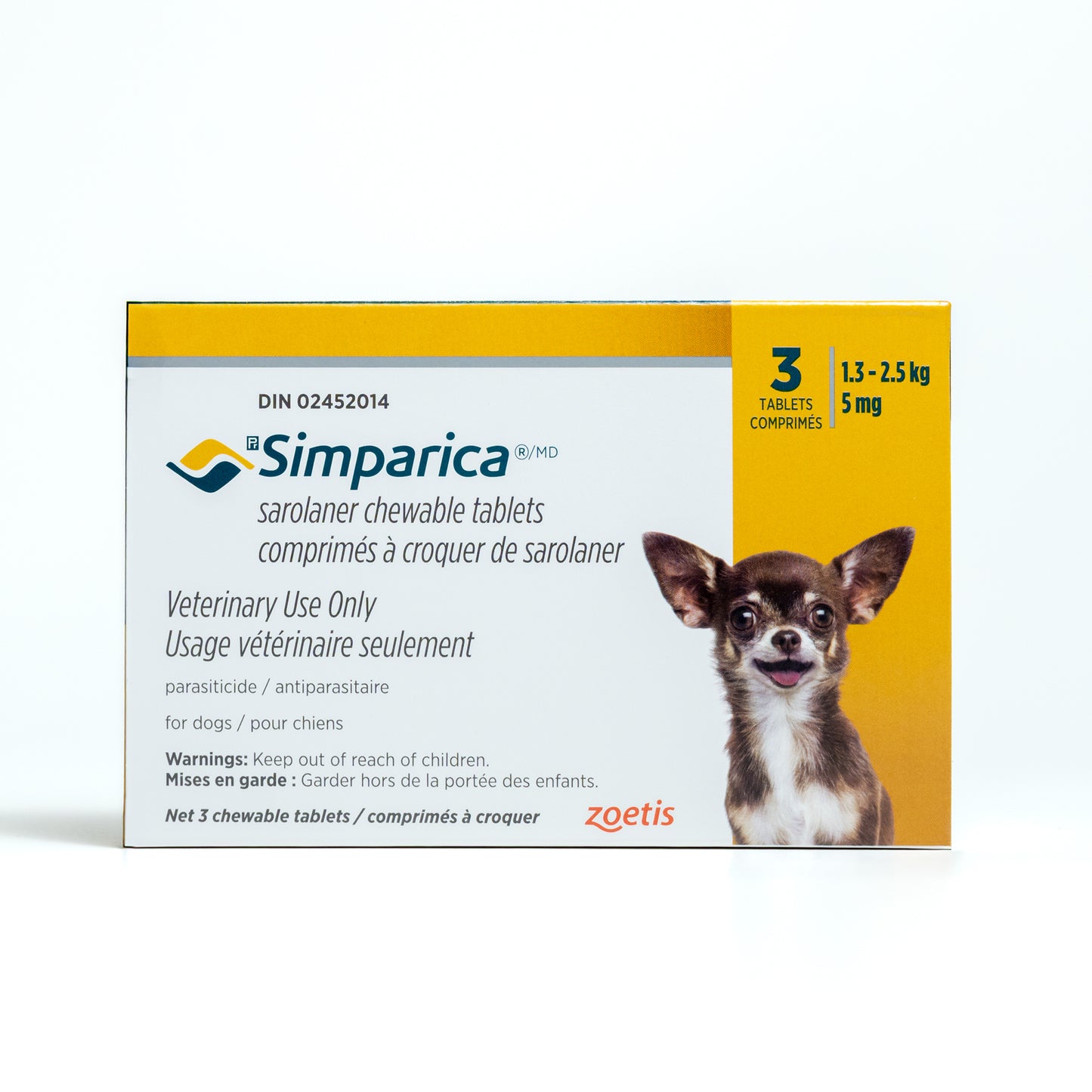 Simparica Chewable Tablets 1 Box of 3 Tablets