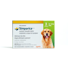 Simparica for Dogs, 20.1 - 40 kg (Green), 3 Chews - product image 1