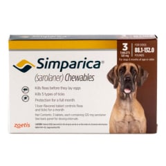 Simparica for Dogs, 40.1 - 60 kg (Brown), 3 Chews - product image 1