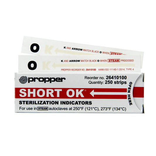 Short OK Chemical Indicator Strips (4 in) Box of 250 Strips