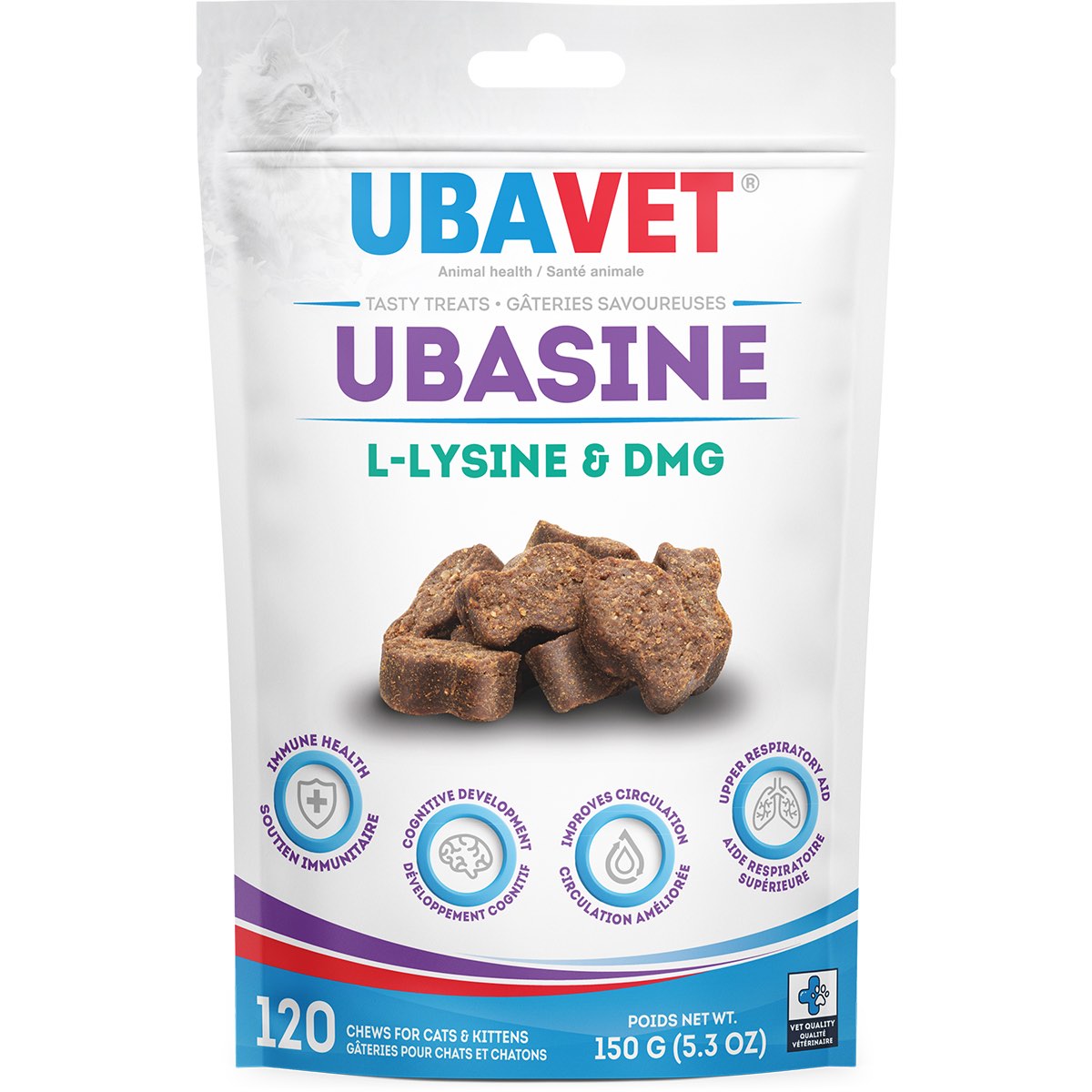 Ubasine L - Lysine and DMG for Cats 120 Soft Chews 125 / 22.5 mg