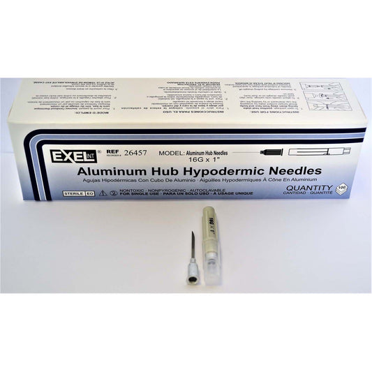 Hypodermic Needles with Aluminium Hub Box of 100 Needles 16 g x 1 in