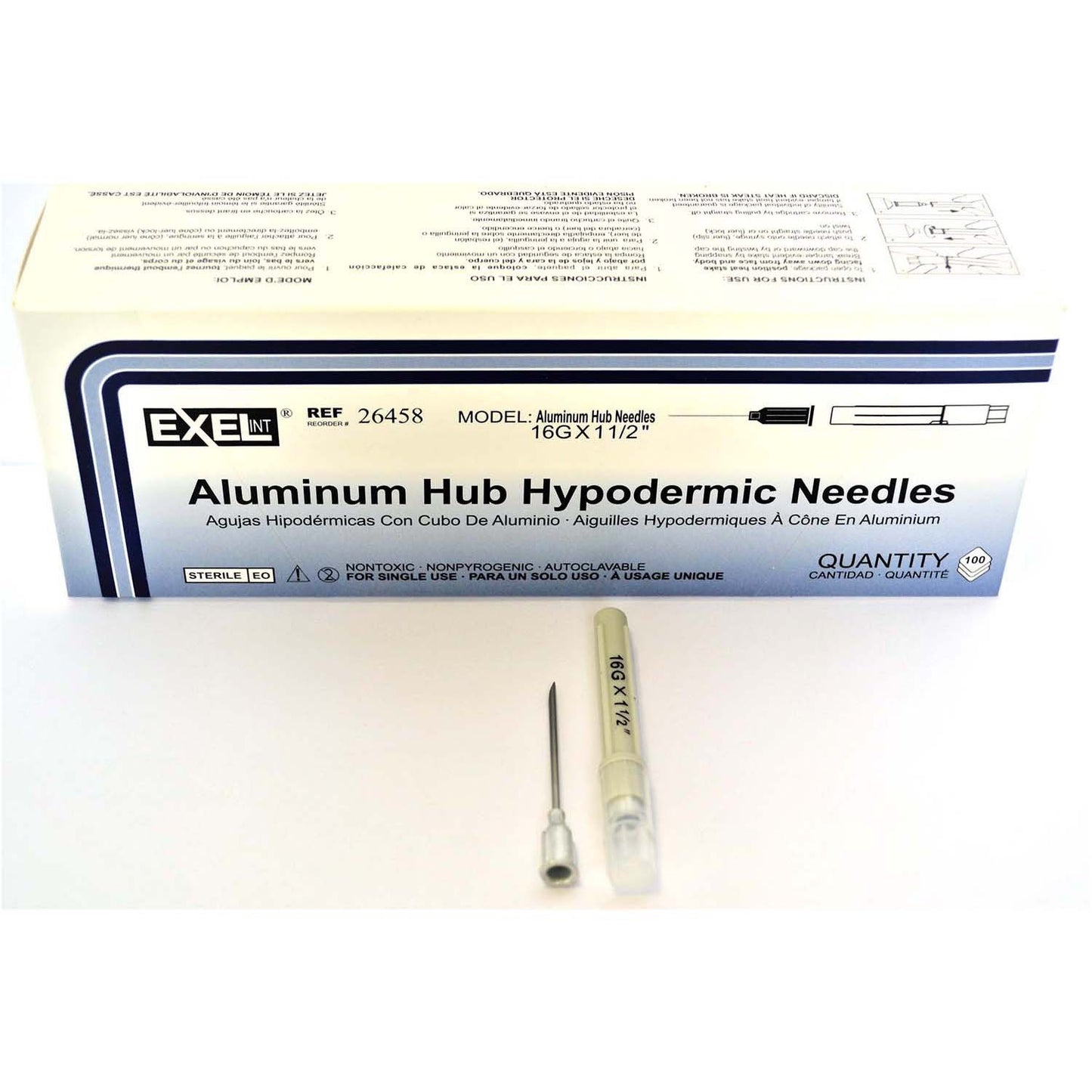 Hypodermic Needles with Aluminium Hub Box of 100 Needles 16 g x 1 1 / 2 in