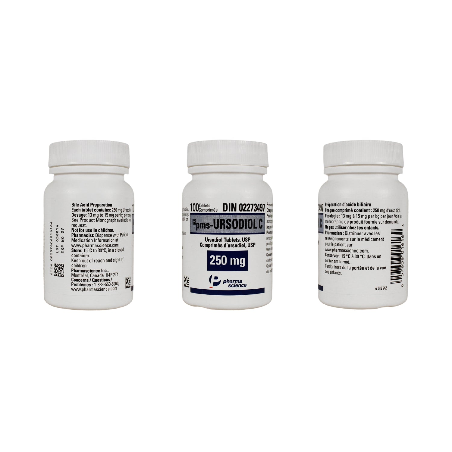 Pms - Ursodiol C Tablet Bottle of 100 Tablets