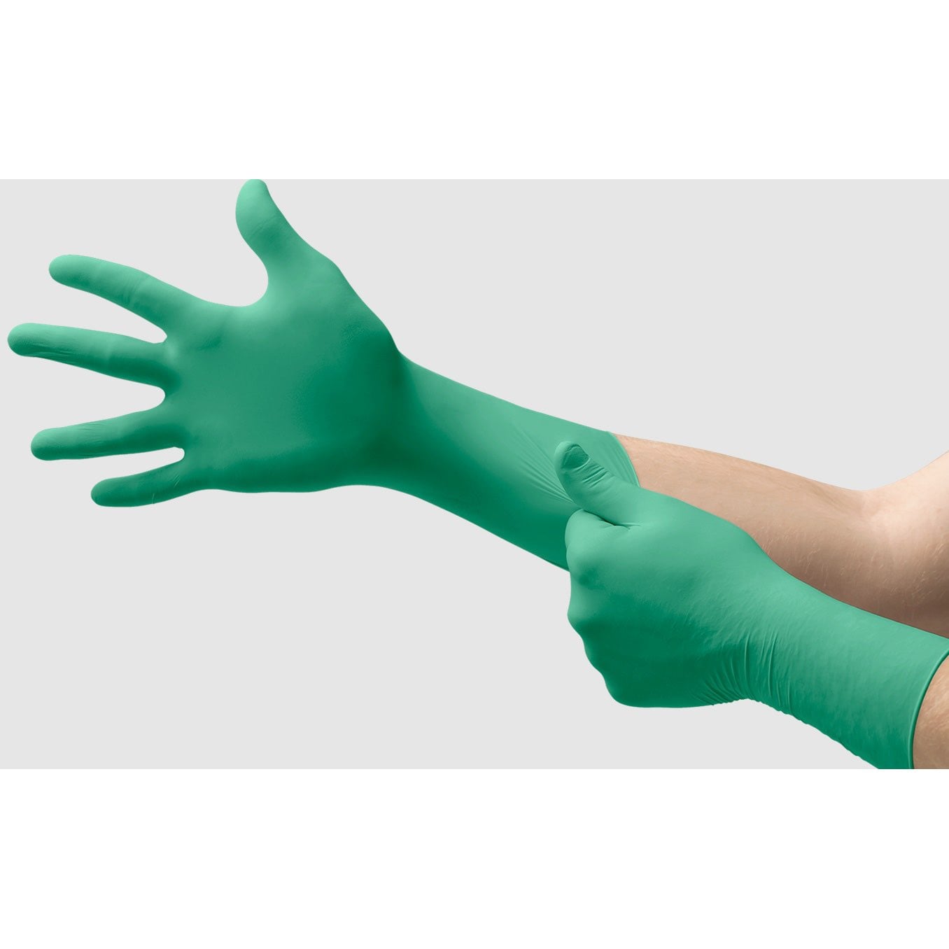 TouchNTuff Nitrile Exam Gloves, Powder-Free, Non-Sterile, Green (Box of 50)