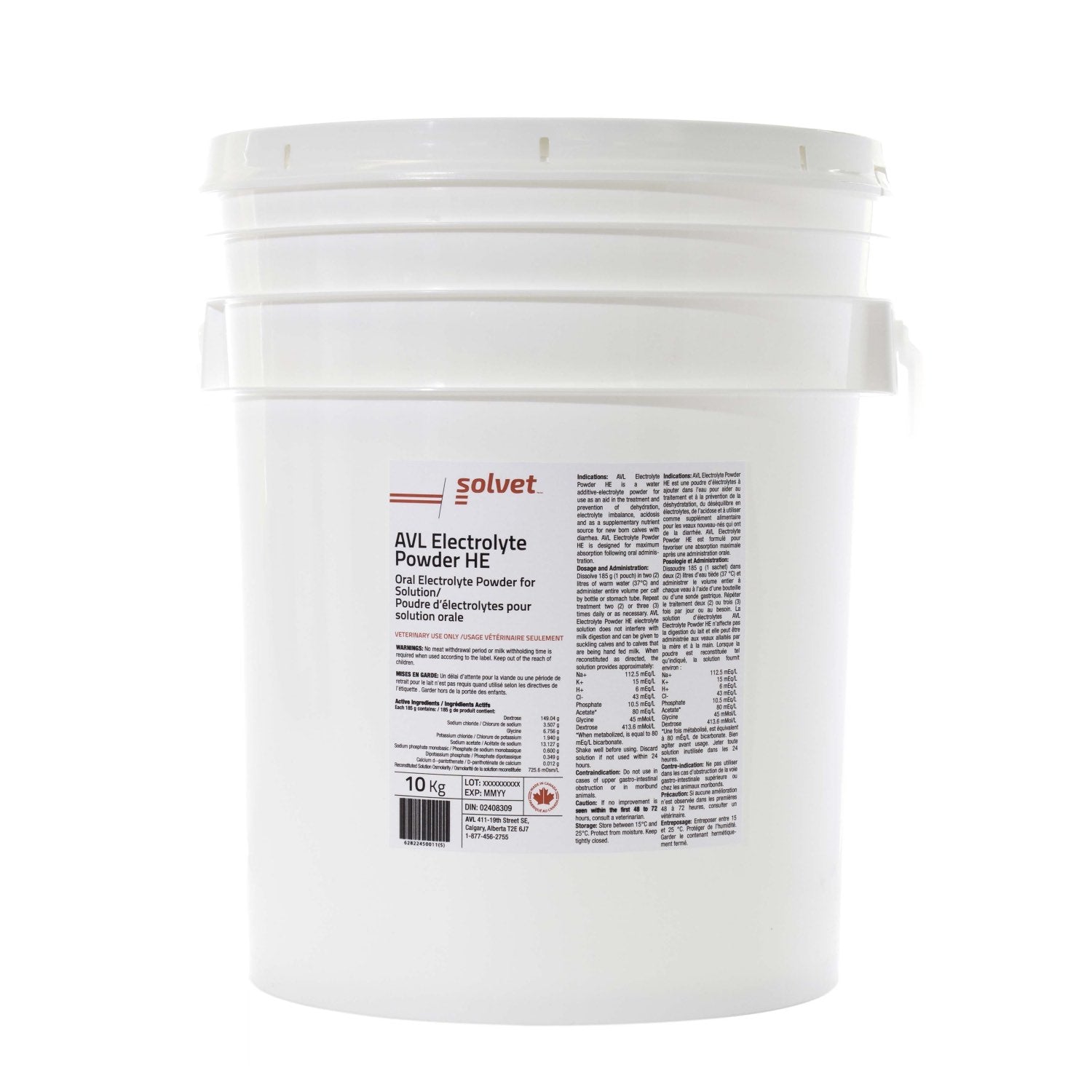AVL Electrolyte Powder HE Powder for Solution Pack of 1 X 10 kg Pail