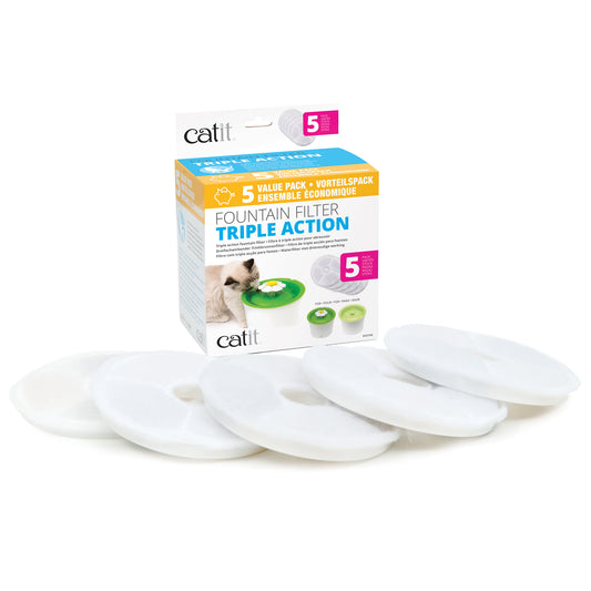 Triple Action Fountain Filters for Cats Pack of 5