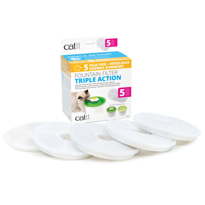 Triple Action Fountain Filters for Cats - Pack of 5 - product image 1