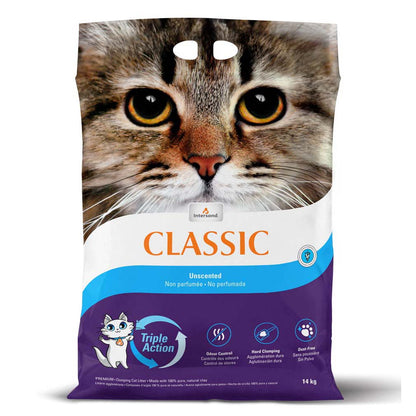 Classic Unscented Clumping Litter for Cats 14 kg Bag
