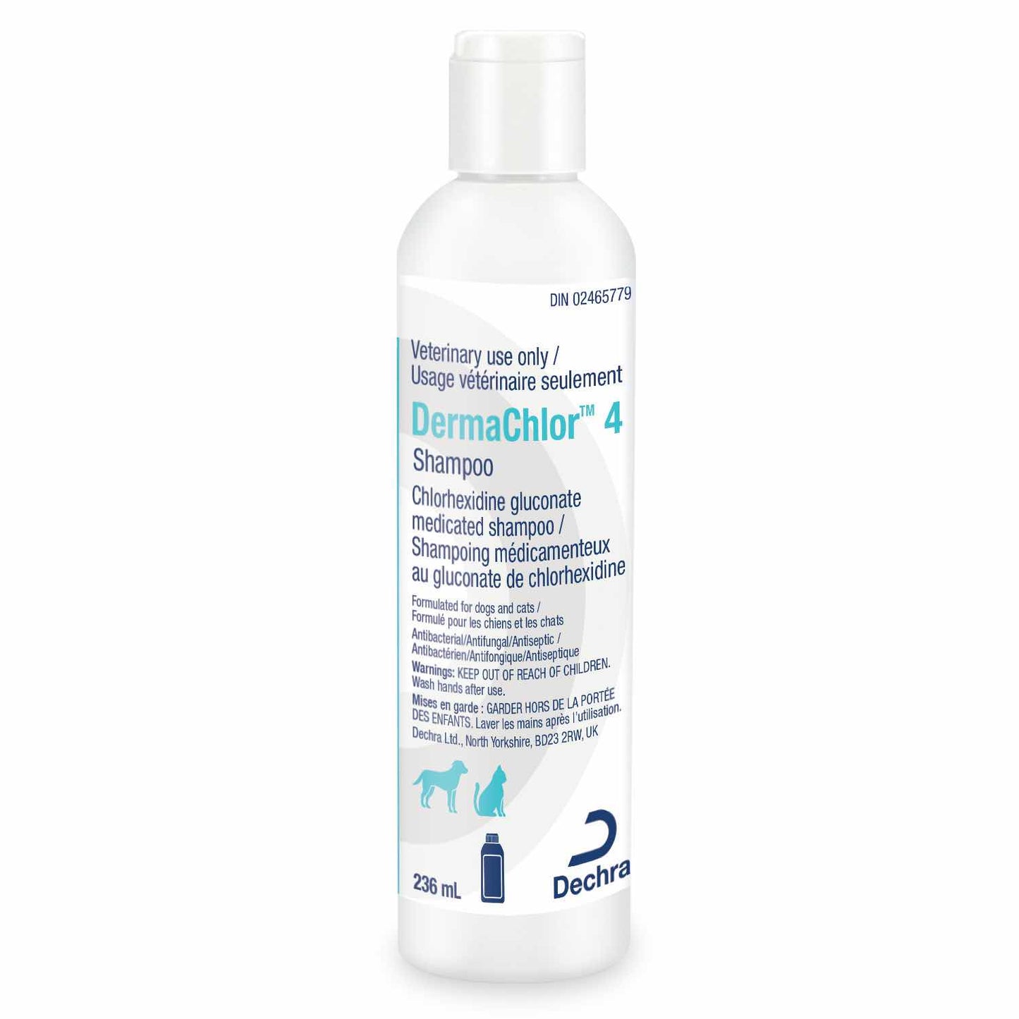 DermaChlor 4 Shampoo for Cats 236 mL Bottle 4 % W / V