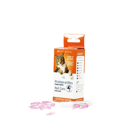 Small Glitters Nail Caps for Cats (Pink) Box of 40 Units, Medium