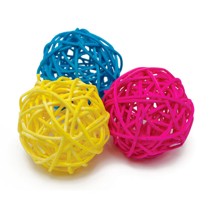 Nibblers Willow Chew Balls for Small Pets Pack of 3