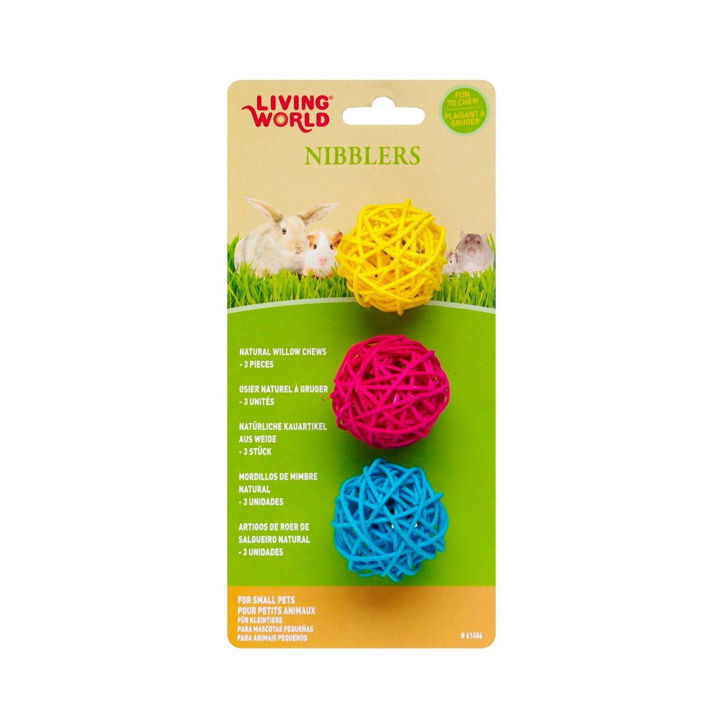 Nibblers Willow Chew Balls for Small Pets Pack of 3 - additional product view 2