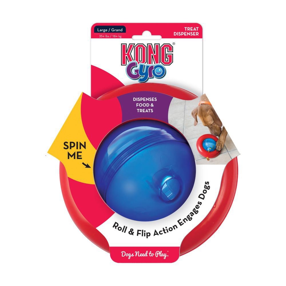 Gyro Toy for Dogs (Blue) 1 Unit, Blue and Red, Large - additional product view 2