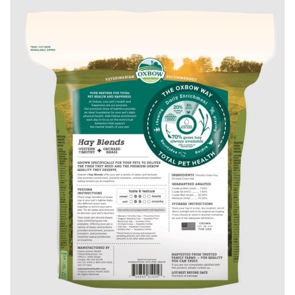 Hay Blends Western Timothy + Orchard Grass for Small Pets 0.570 kg Bag - additional product view 2