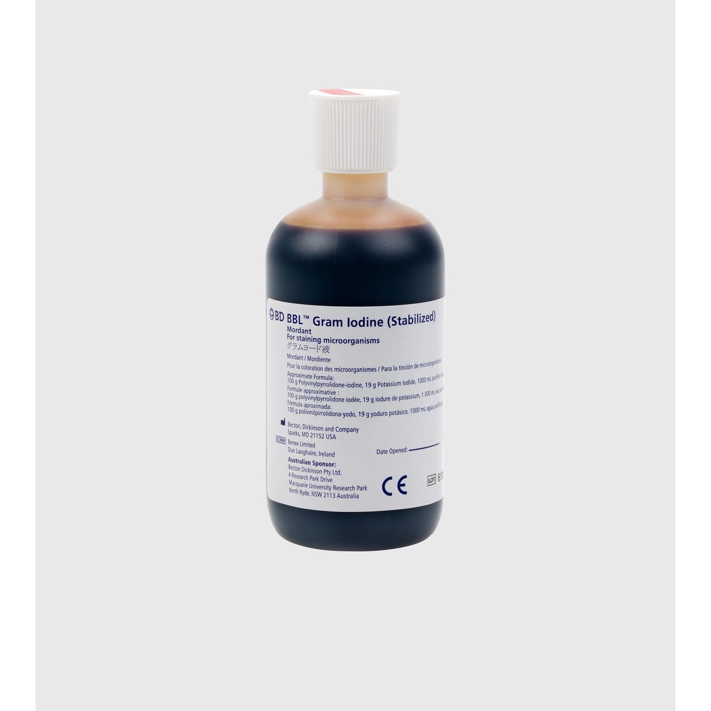 BBL Gram Iodine (Stabilized) 250 mL Bottle