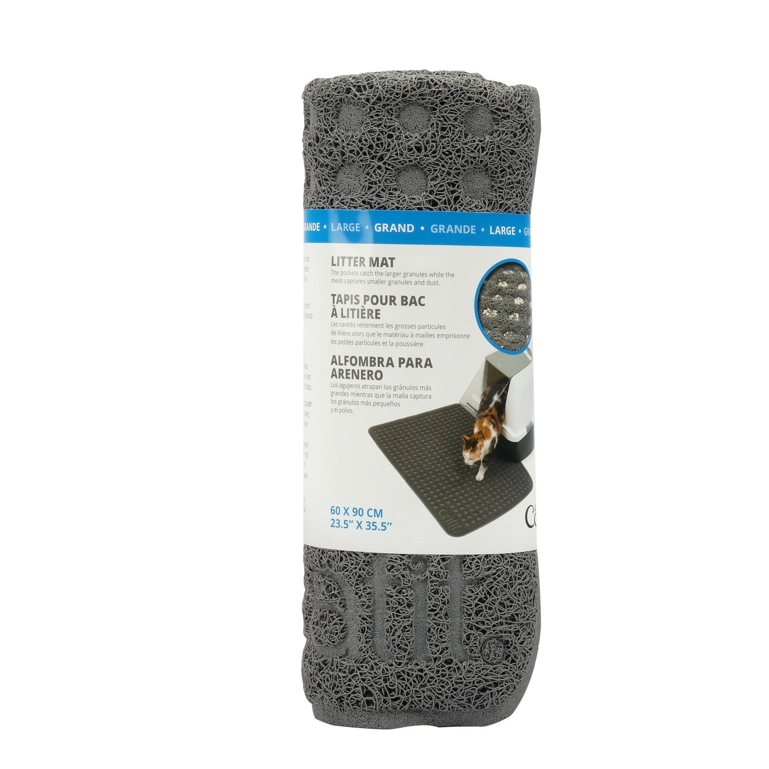 Litter Mat for Cats (Grey) 1 Unit, Large - additional product view 2