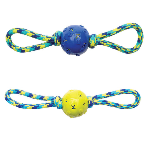 K9 Fitness Ball Double Tug with TPR Ball Encasing Tennis Ball for Dogs 16 in 1 Toy