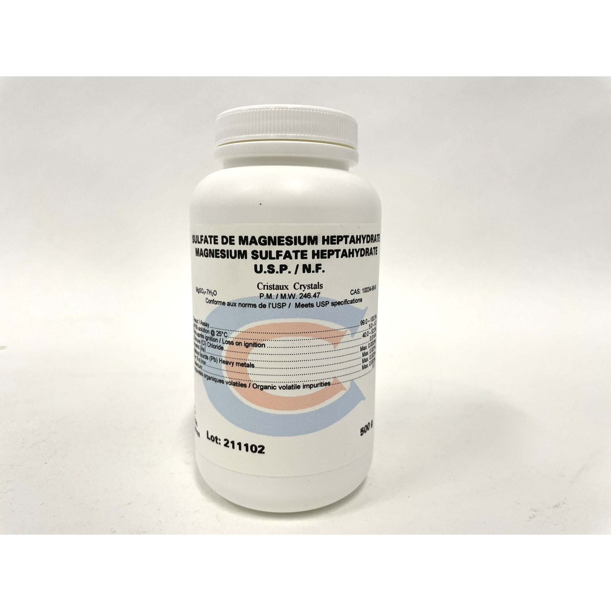 Magnesium Sulfate (Epsom Salt) USP 500 g Pack