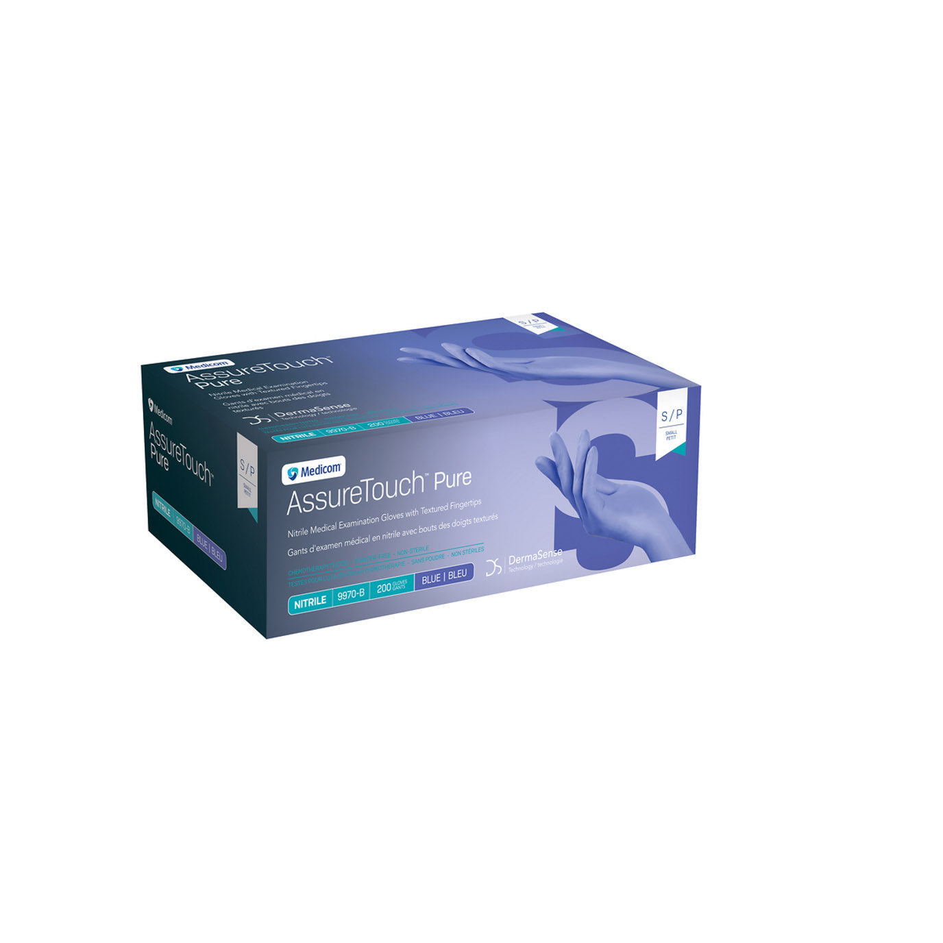 AssureTouch Pure Nitrile Exam Gloves, Powder-Free, Non-Sterile, Small