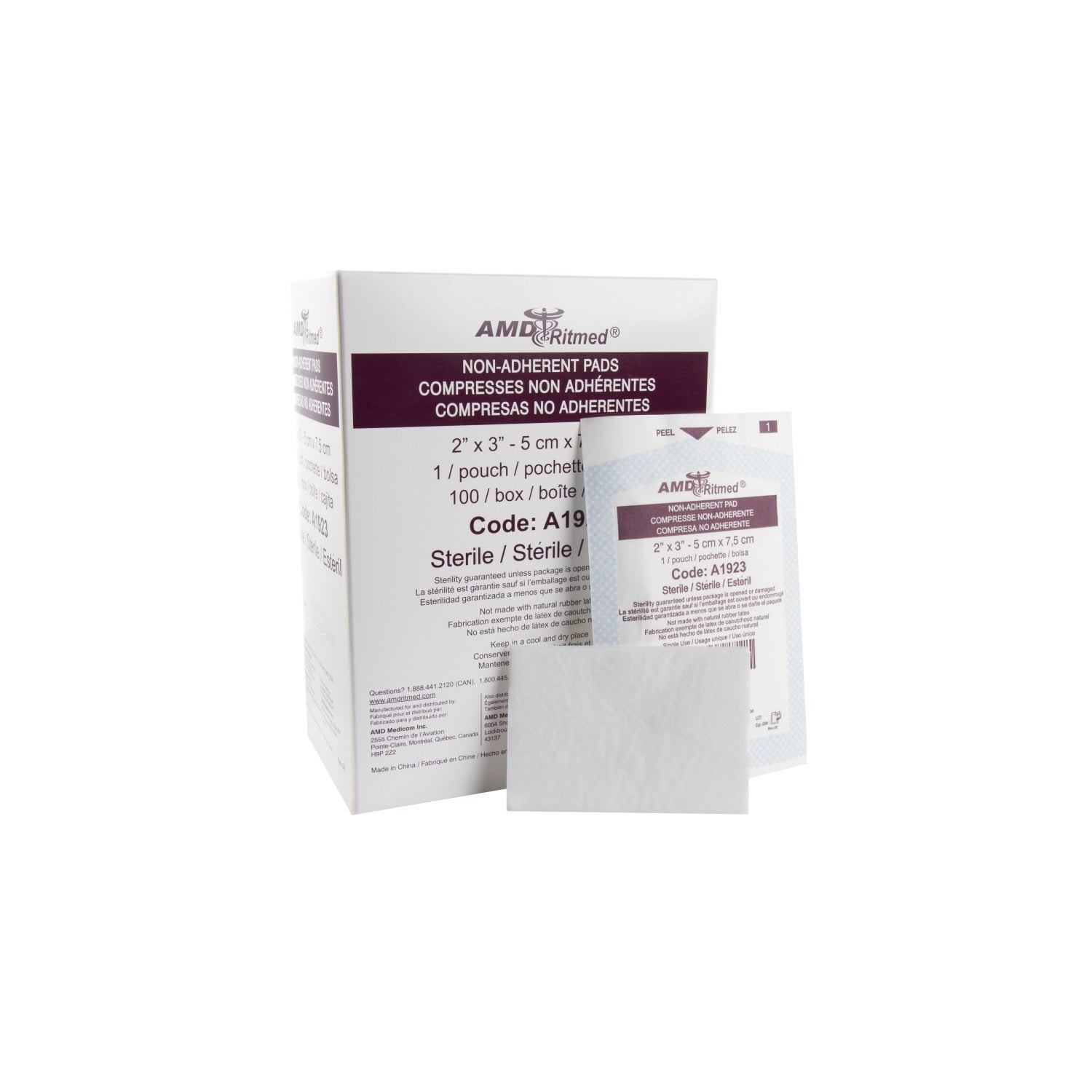 Dressing Pad Non Adherent Sterile - 2 in x 3 in - product image 1