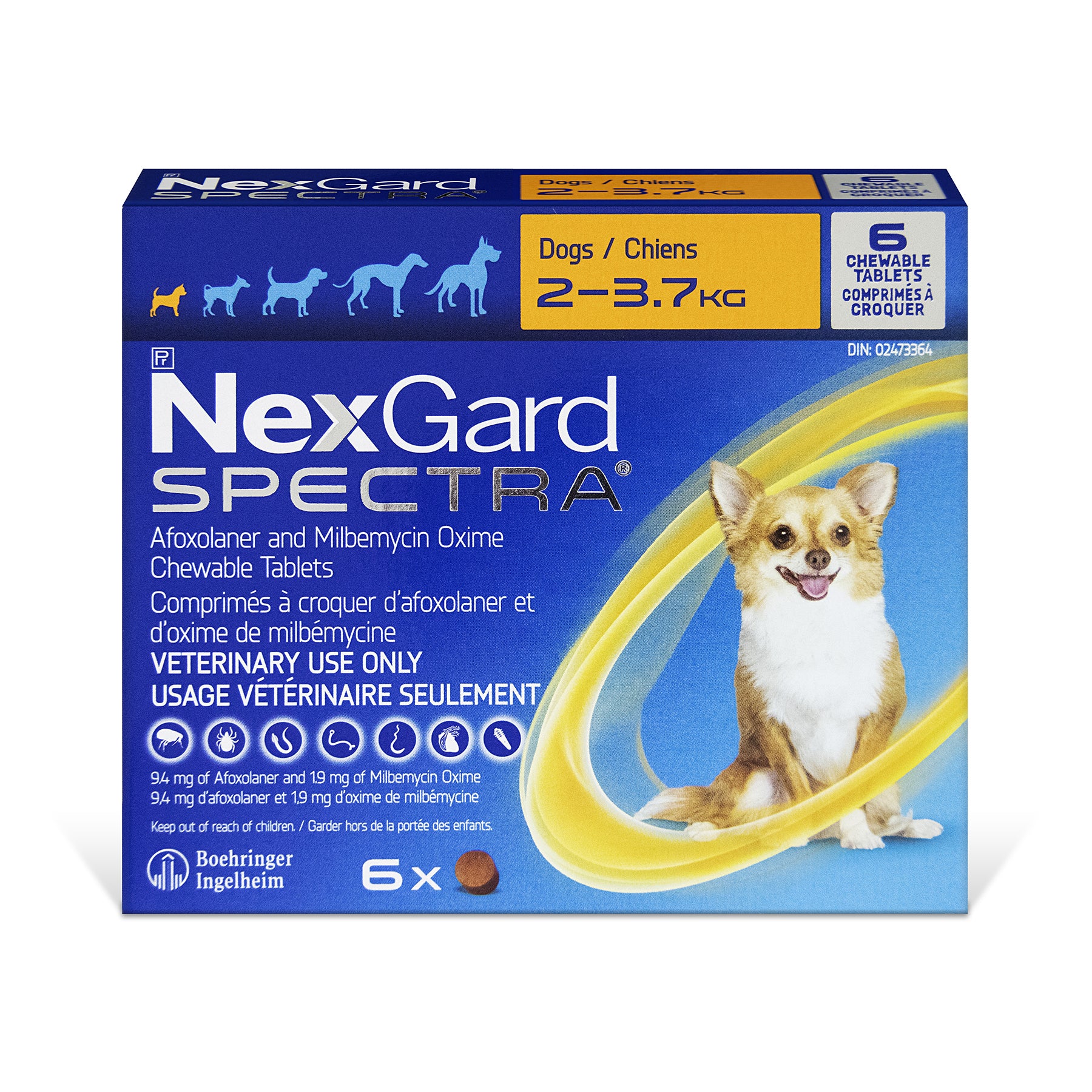 NexGard Spectra Chewable Tablets for Dogs 1 Box of 6 Tablets