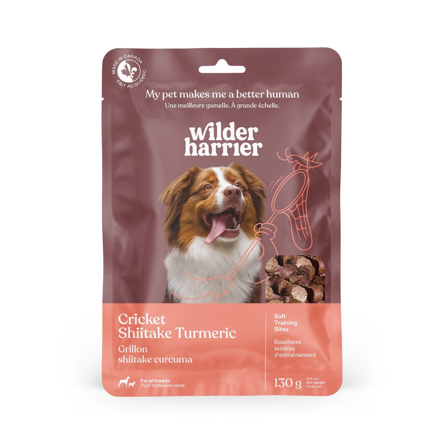 Dog Training Treats for Dogs (Cricket, Shiitake and Turmeric) 130 g Bag