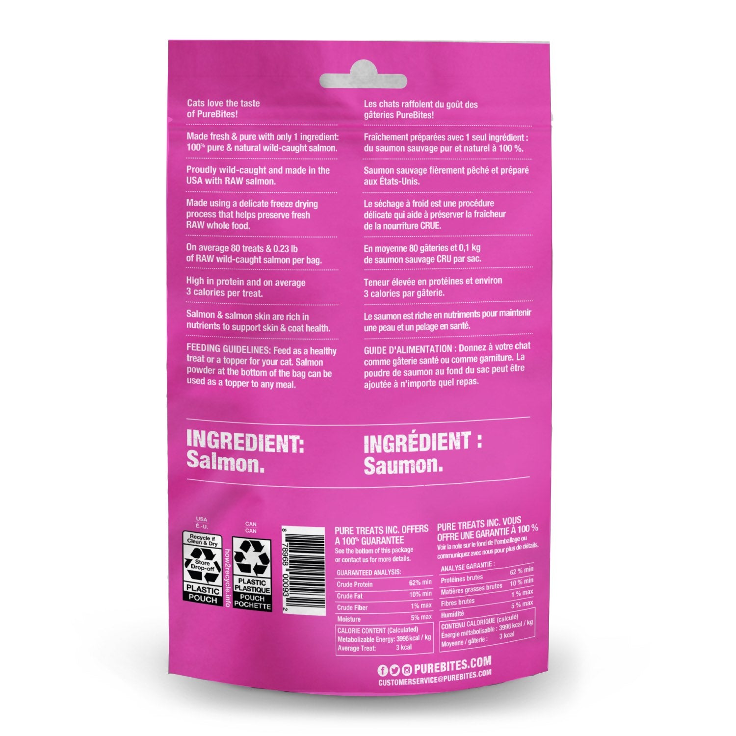 PureBites Freeze - Dried Cat Treats for Cats (Salmon) 26 g Bag - additional product view 2