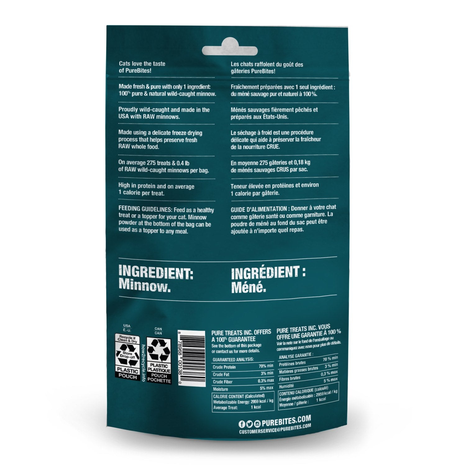 PureBites Freeze - Dried Cat Treats for Cats (Minnow) 31 g Bag - additional product view 2