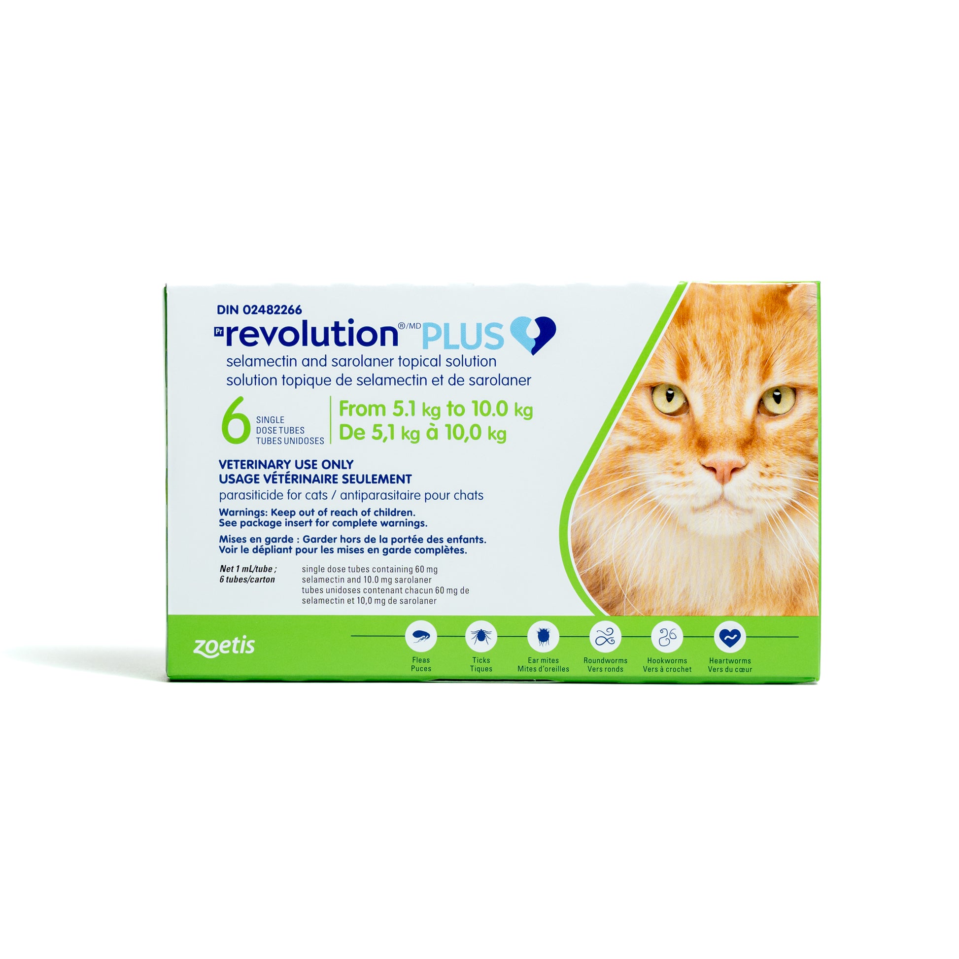Revolution PLUS for Cats, 5.1 - 10 kg (Green), 6 Tubes - product image 2