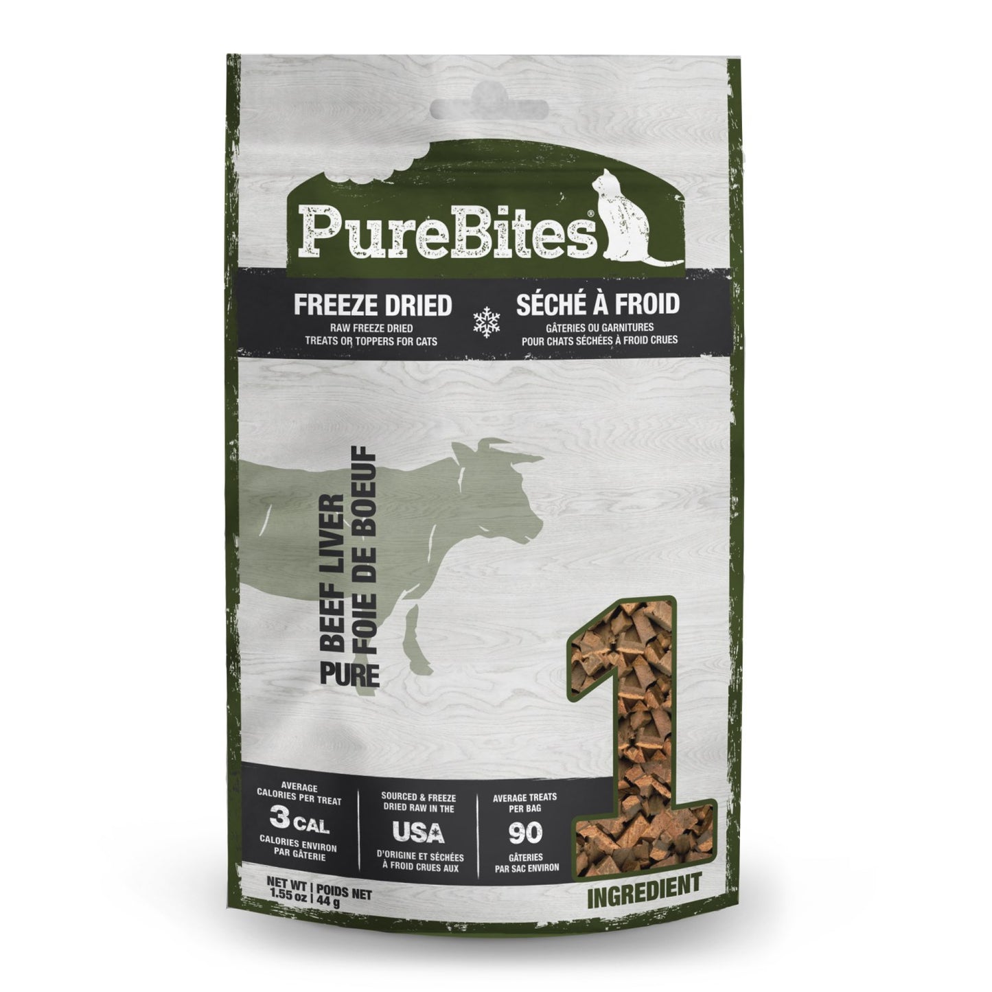 PureBites Freeze - Dried Cat Treats for Cats (Beef Liver) 44 g Bag