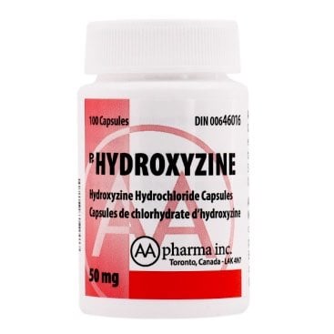 Hydroxyzine Capsule Bottle of 100 Capsules