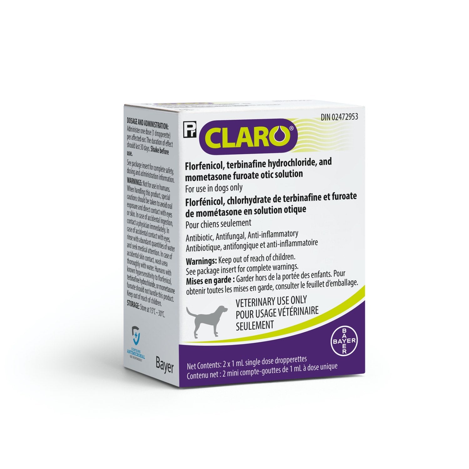 Claro for Dogs Pack of 2 X 1 mL 16.6 mg / mL