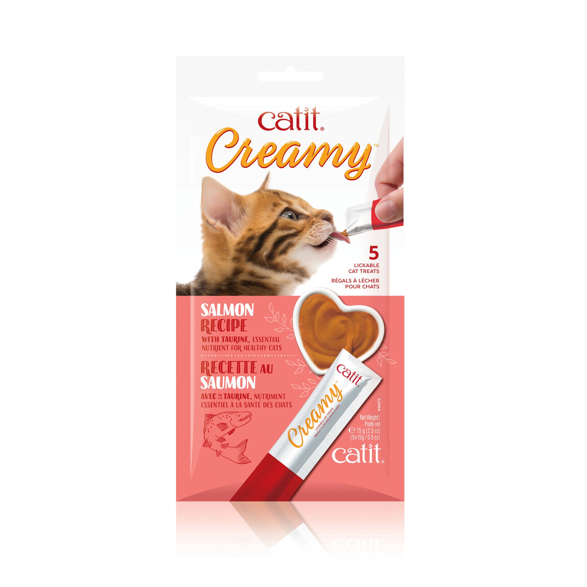 Creamy Lickable Cat Treats for Cats (Salmon) Pack of 5