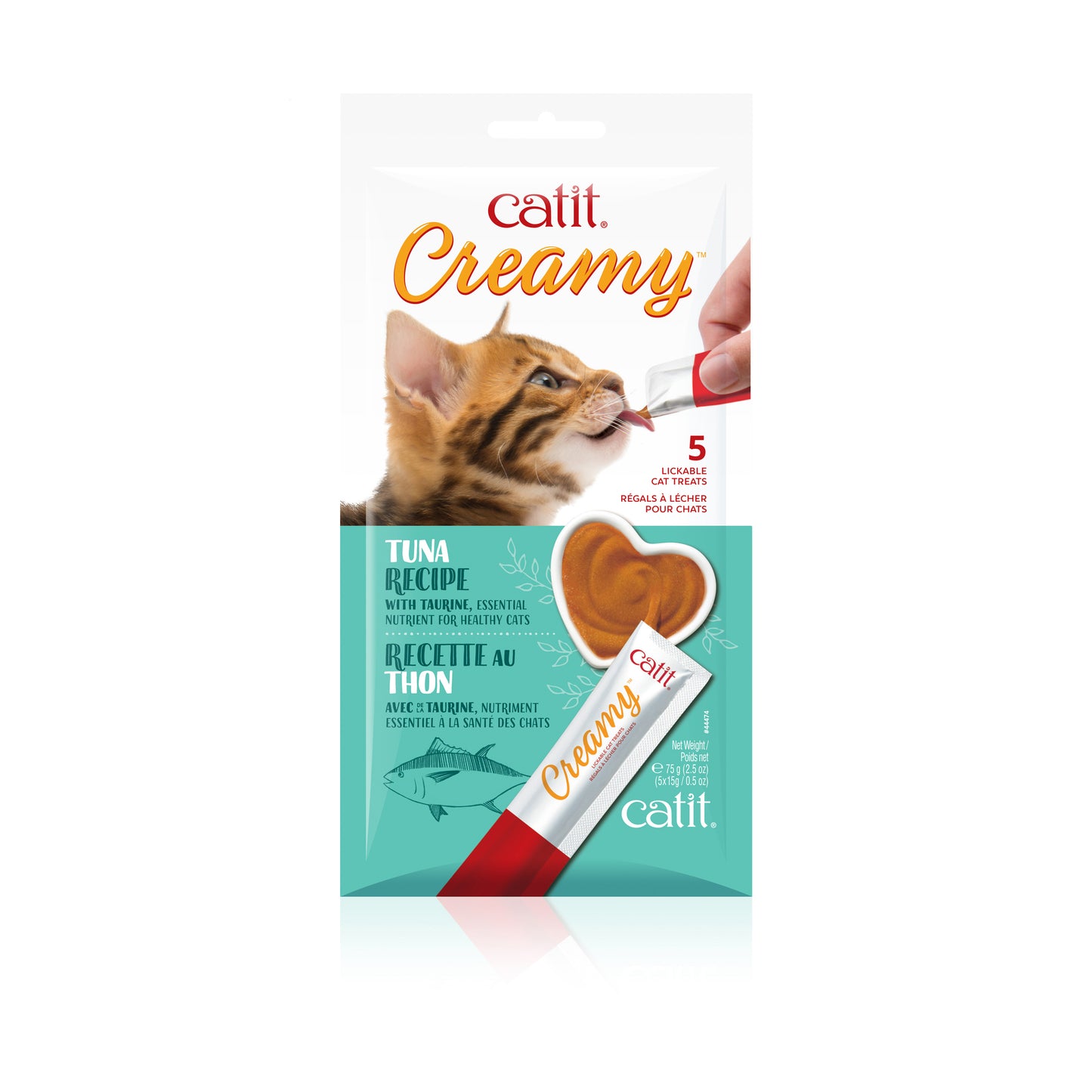 Creamy Lickable Cat Treats for Cats (Tuna) Pack of 5