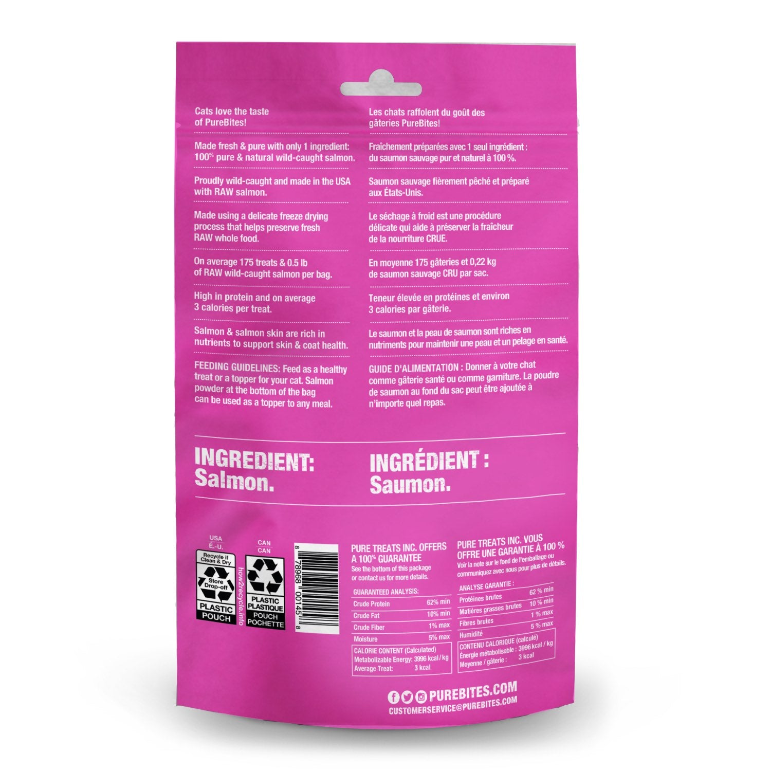 PureBites Freeze - Dried Cat Treats for Cats (Salmon) 57 g Bag - additional product view 2