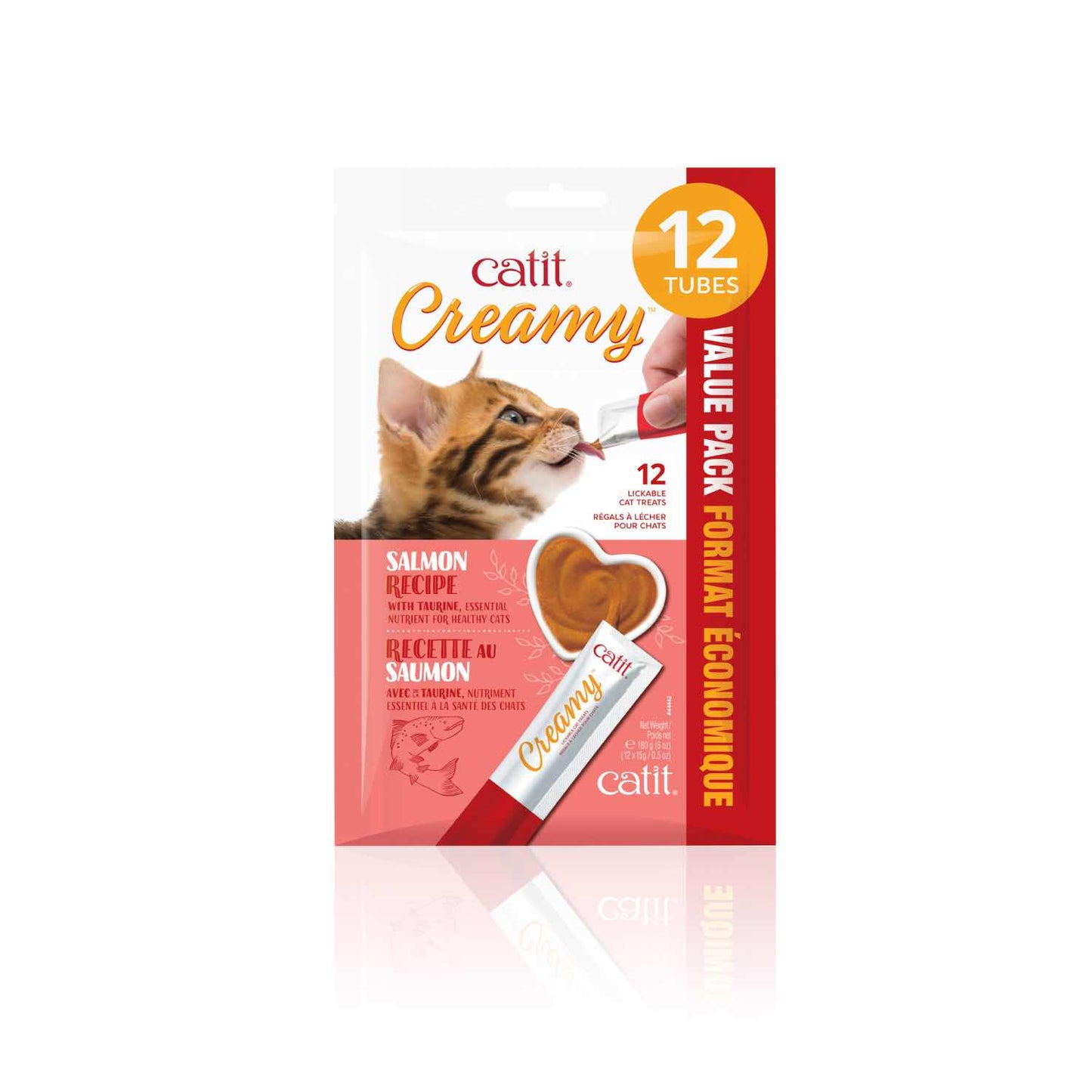 Creamy Lickable Cat Treats for Cats (Salmon) Pack of 12