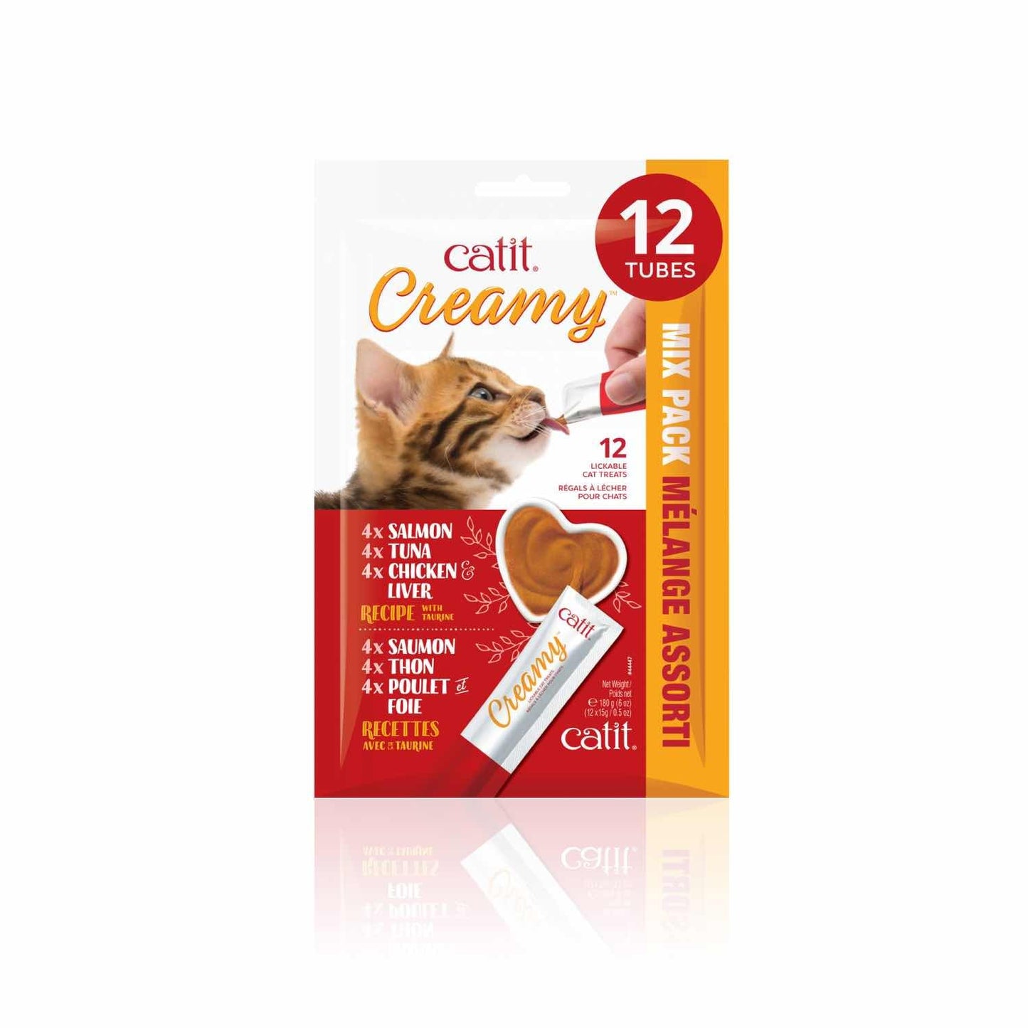 Creamy Lickable Cat Treats for Cats (Assorted Multipack) Pack of 12