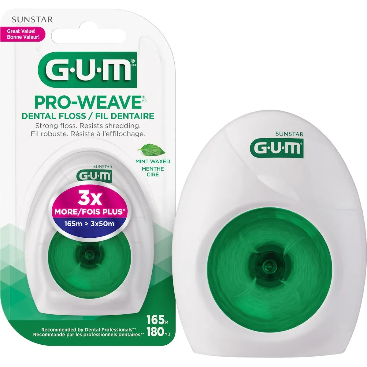 Gum ProweaveMint, Waxed, 165M front package