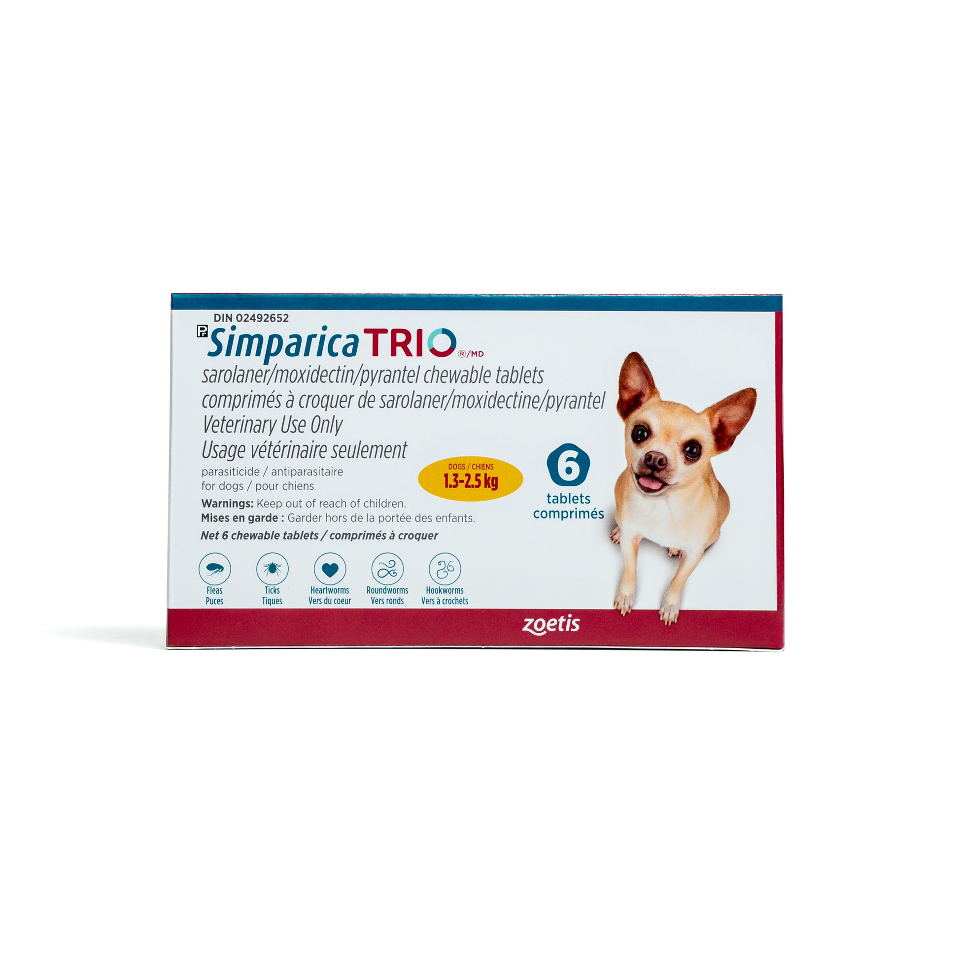 Simparica TRIO Chewable Tablets 1 Box of 6 Tablets