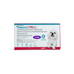 Simparica TRIO for Dogs, 2.6 - 5 kg (Purple), 6 Chews