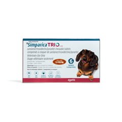 Simparica TRIO for Dogs, 5.1 - 10 kg (Caramel), 6 Chews