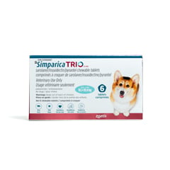 Simparica TRIO for Dogs, 10.1 - 20 kg (Aqua), 6 Chews