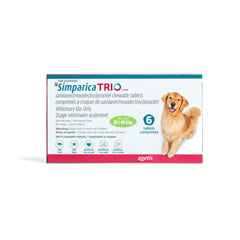 Simparica TRIO for Dogs, 20.1 - 40 kg (Green), 6 Chews