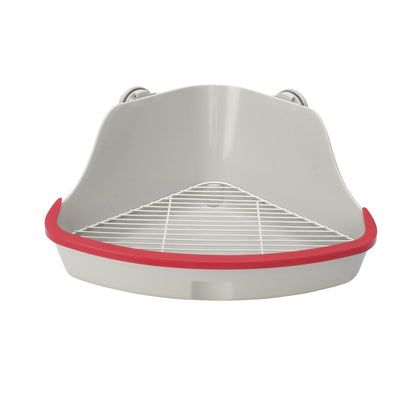 Corner Litter Pan for Small Animals for Exotic Pets (Grey) 1 Unit