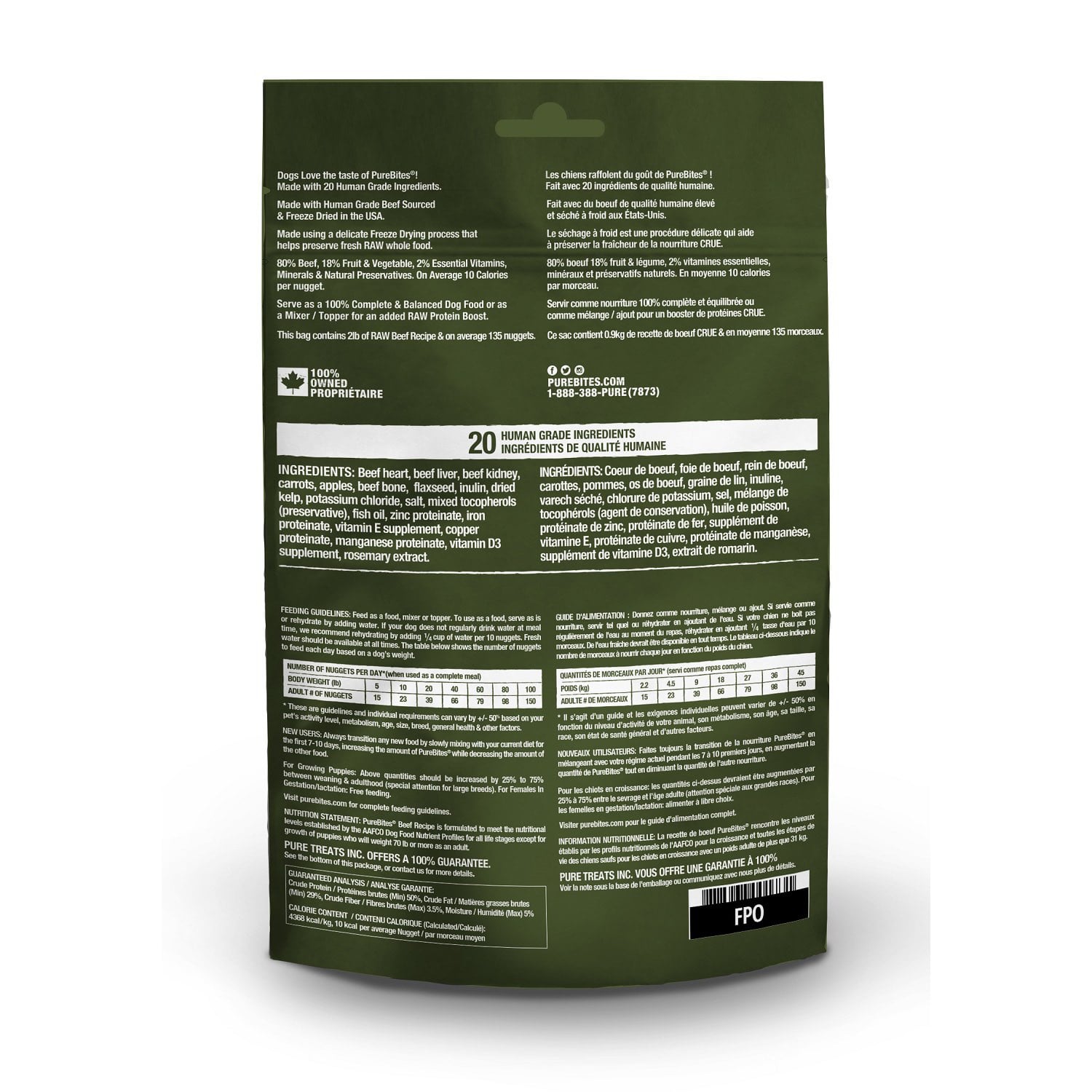 PureBites Food and Topper for Dogs (Beef) 85 g Bag - additional product view 2