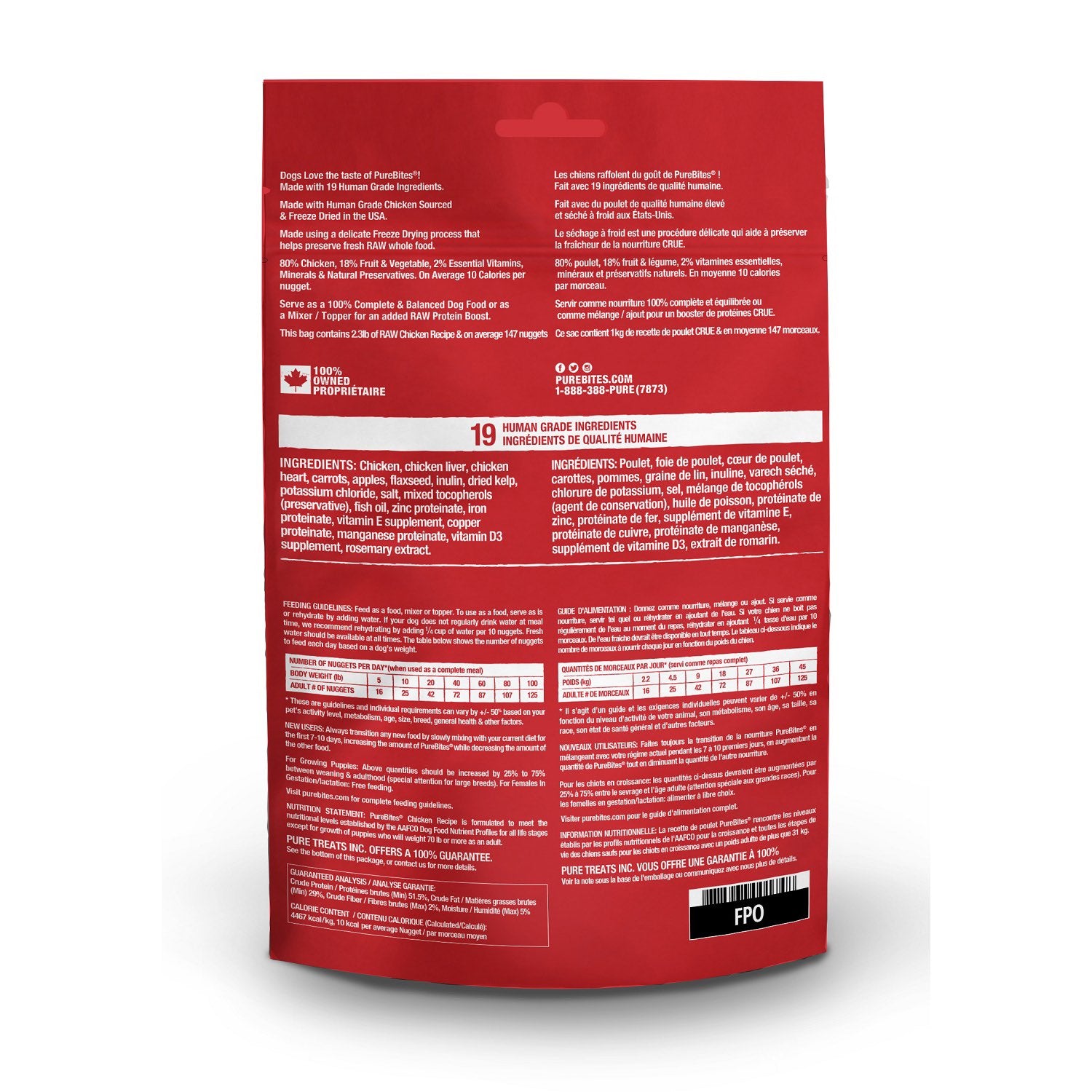 PureBites Food and Topper for Dogs (Chicken) 85 g Bag - additional product view 2