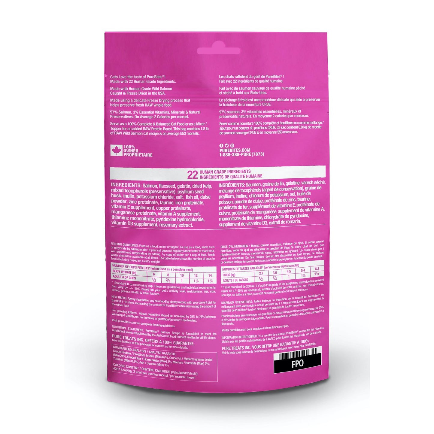 PureBites Food and Topper for Cats (Salmon) 69 g Bag - additional product view 2