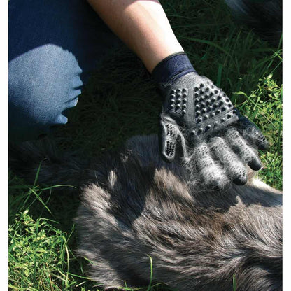 2in1 Grooming Gloves for Cats (Blue) Kit of 2 Gloves, Navy Blue, Medium - additional product view 4